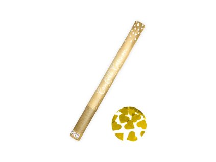 Konfetti ágyú szívekkel arany 60cm