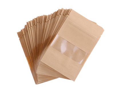 Doypack ZIP, erőpapír ablakkal 100ml - 10db