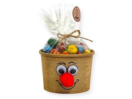 Bohóc Eco csésze és celofán - Mogyoró színes csokoládéban - 180g