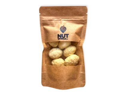 Fehér csokoládéval bevont mandula kókuszdióval BAG ajándékdobozban 50g - BELSŐ OLDAL