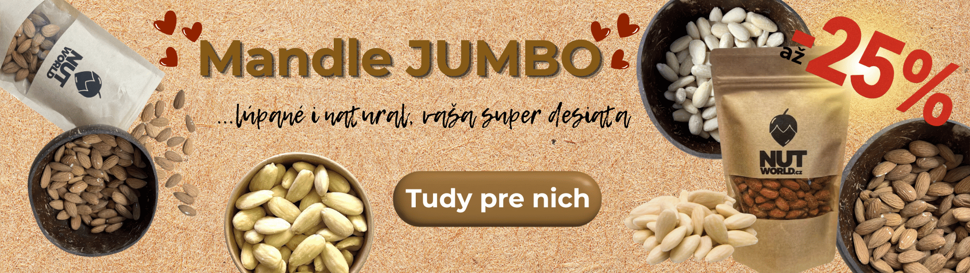 Mandle Jumbo - zdravé maškrtenie