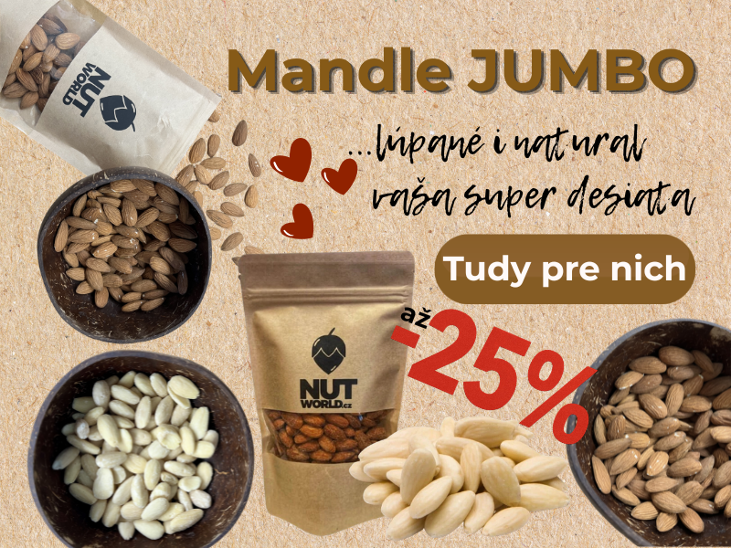 Mandle JUMBO - zdravé maškrtenie