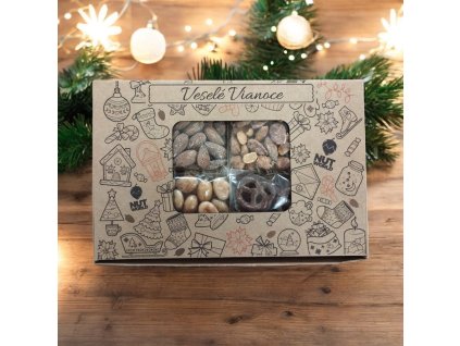 vianočný orechový darcek krabicka 4x80g