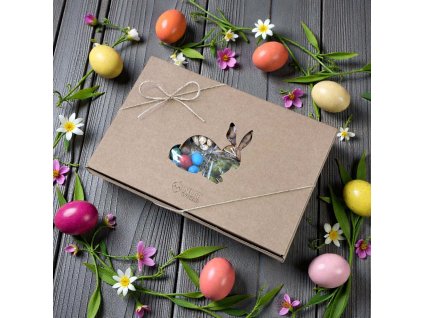 Dárková ořechová krabička se zajíčkem 4x80 g zavřená