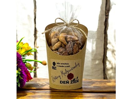 Mix orechov v mede a soli v celofáne a tégliku 180g k MDŽ