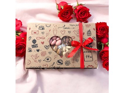 zamilovaná ořechová krabička 4x80g na valentýna a pro zamilované