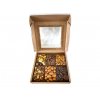 Dárková krabička ořechová s průhledným víčkem různé gramáže nutworld