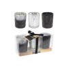 SVÍCEN SKLO 3KS SET 170X58X83MM NA DŘEV. TÁCKU MIX, ČERNÁ, STŘÍBRNÁ, ŠEDÁ nutworld