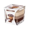 VONNÁ SVÍČKA TŘÍBAREVNÁ SKLO HRANOL 80X80 MM 32H COFFEE nutworld