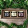 Dárkový ořechový dárek 3 x sklenička deluxe mandle v čokoládě a karamelu horní pohled