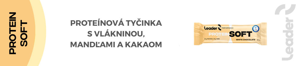 Proteinová tyčinka protein soft   s vlákninou s mandlemi a kakaem.