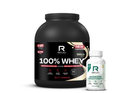 1.REF NEW 100%25 Whey Protein 2kg vanilka 106183 plus albion magnesium