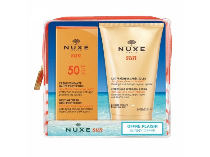 NUXE sun sada delikátní krém spf 50 50ml a svěží mléko po opalování 100ml