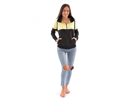 damska mikina s kapuci na zip barrsa snop blackyellow (1)