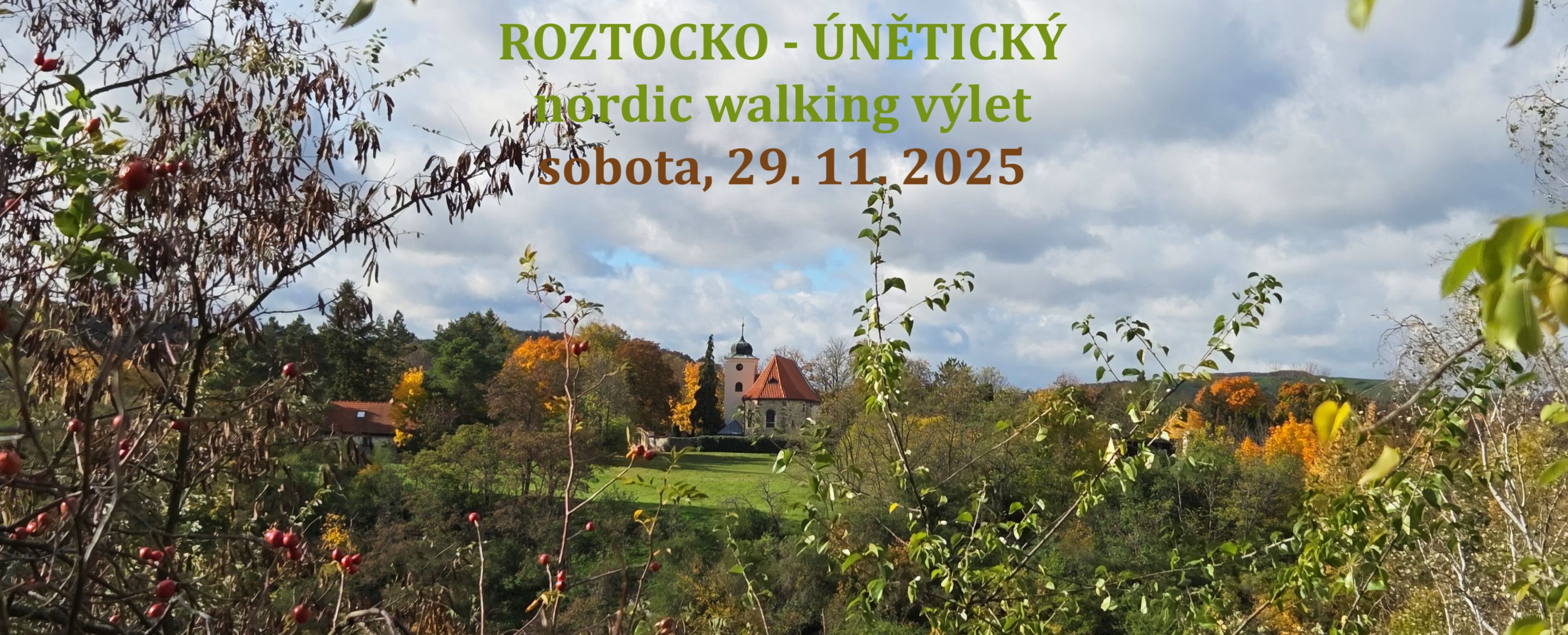 Roztocko-únětický nordic walking výlet