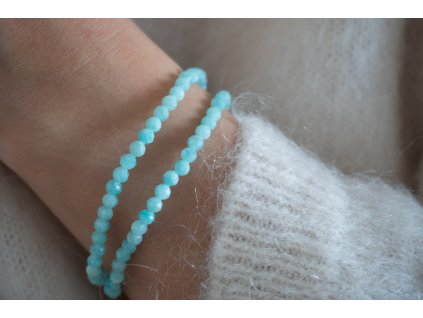 Amazonit AA kulička fazetovaná