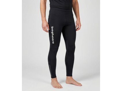 high performance zip tights black long men studio front