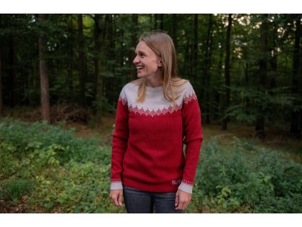 merino svetr pullover cerveny