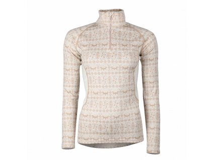 BAGHEERA – MERINO DALECARLIAN TOP POLO WOMEN OFFWHITE SAND