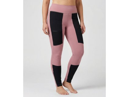 pro trail tights long rose black wommen studio front