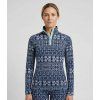 BAGHEERA – MERINO DALECARLIAN TOP POLO WOMEN NAVY TURQUOISE