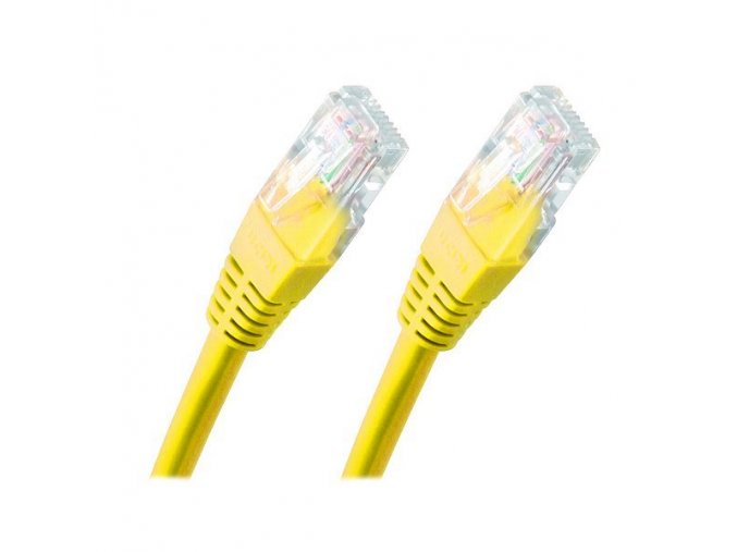 Síťový kabel, UTP - 0,25 m, žlutý