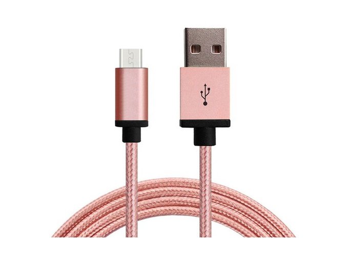 Synchronizační a nabíjecí kabel Micro USB 1,8m Růžový