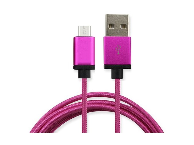 Synchronizační a nabíjecí kabel Micro USB 1,8m Růžový2
