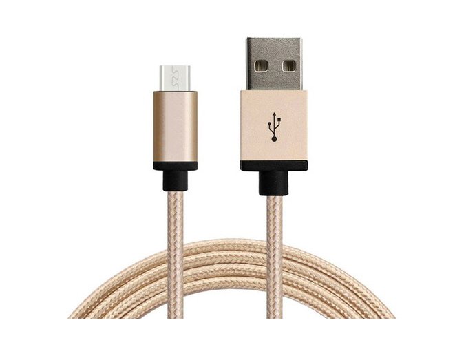 Synchronizační a nabíjecí kabel Micro USB 1,8m Zlatý