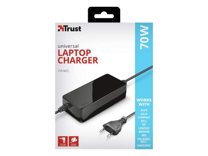 Trust 70W Simo Laptop Charger Univerzální Napájecí Zdroj