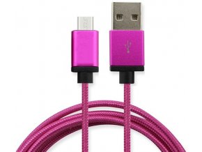 Synchronizační a nabíjecí kabel Micro USB 1,8m Růžový2