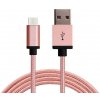 Synchronizační a nabíjecí kabel Micro USB 1,8m Růžový