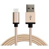 Synchronizační a nabíjecí kabel Micro USB 1,8m Zlatý