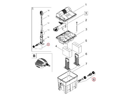 Náhradní sada připojení BioSm 5-16000 s UVC OASE