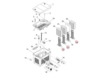 Náhradní držák pěny OASE BioTec 5.1/10.1 otevřený modrý