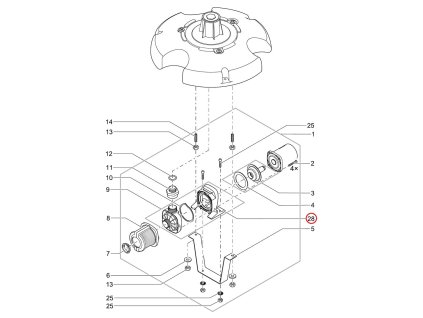 Náhradní aSM mezidíl krytu OASE PondJet Eco