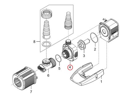 Náhradní skříň čerpadla OASE Aquarius Univ. Cl. 3000