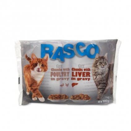 RAsco Kapsičky mačky hydina + pečienky 4x100g