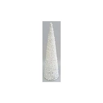 Dekoracia TreeCone45.White, biela, bobuľky, 45 cm
