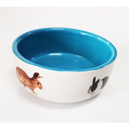 Miska keramická morča / králik 11,5cm modrá