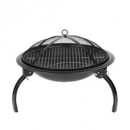 Ohnisko gril s roštom, na drevené uhlie, kovové, okrúhle, 545x400 mm, Strend Pro Homefire, BBQ