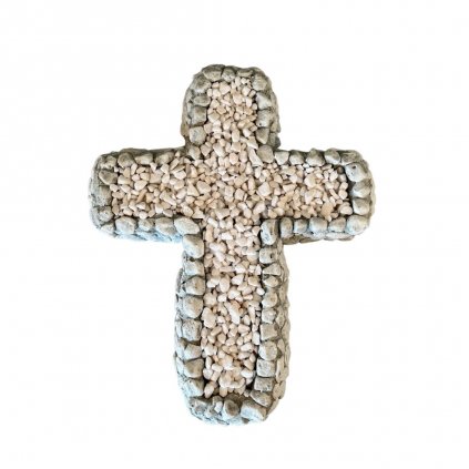 Kríž malý s kamienkami 900401  23x29 cm