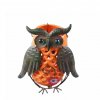 Plechovo keramická sova 26cm oranžová