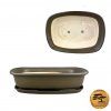 Miska bonsai s podmiskou H10 hnedá 37x27x10cm