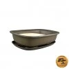 Miska bonsai s podmiskou H10 hnedá 37x27x10cm