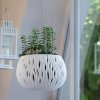 Květináč s vkladem a ocel. lankem SANDY BOWL WS bílý 29cm