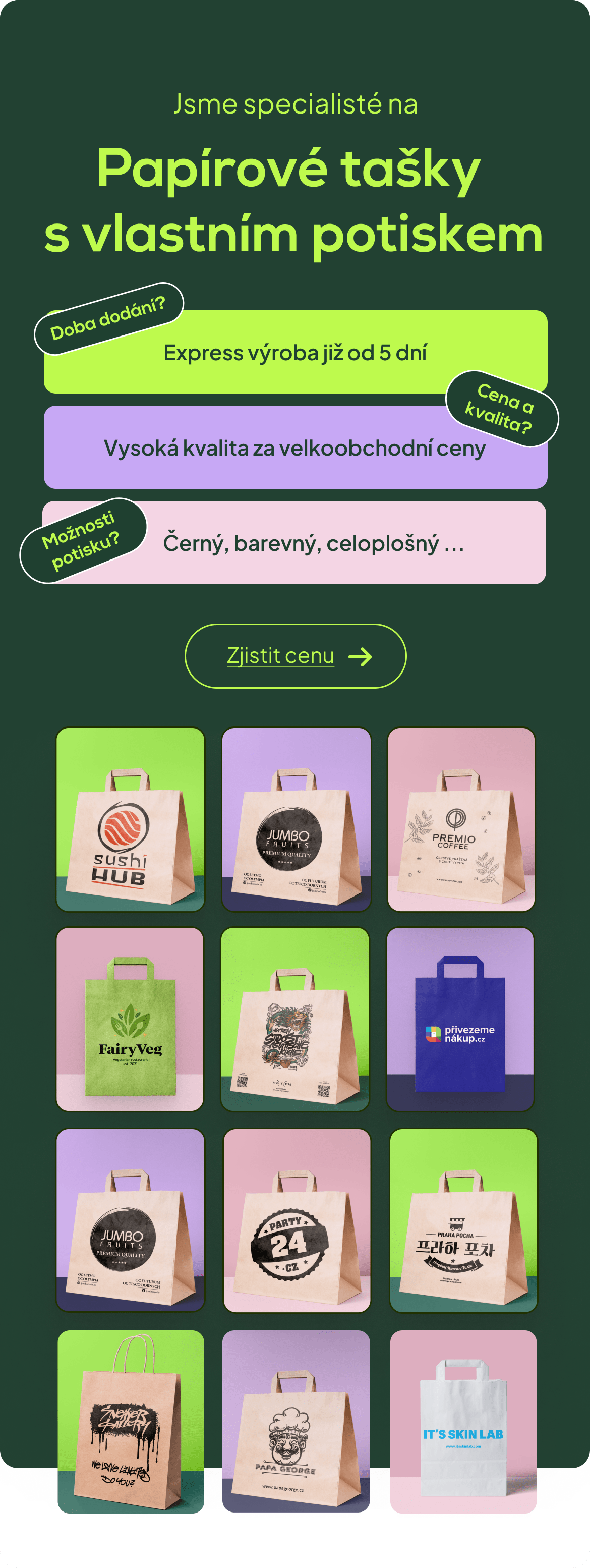 Digitisk papírových tašek mobil