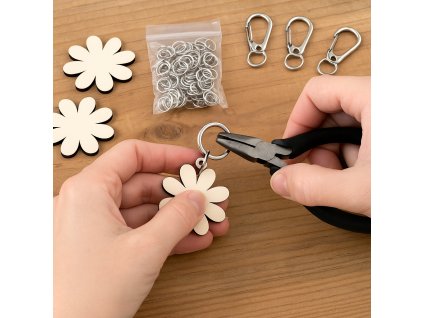 Klíčenky do kupy: přívěsek + kroužek + karabinka