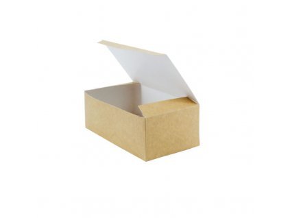 Krabica na jedlo 19 cm x 11 cm x 6,5 cm / 100 ks - z hnedého papiera vhodná na koláče, šaláty a prenos rôznych jedál