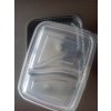Menubox čierny 2 - dielny s viečkom, 25 cm x 18,5 cm x 4 cm / 50 ks - vhodný na donášku jedál